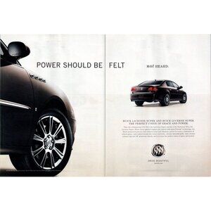 2008 Buick Lucerne and Lacrosse Super V8 2 Page Vintage Print Ad Wall Art